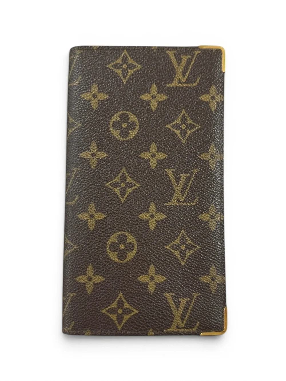 Louis Vuitton Monogram Leather & Gold Slim Long Bifold Wallet Passport Holder